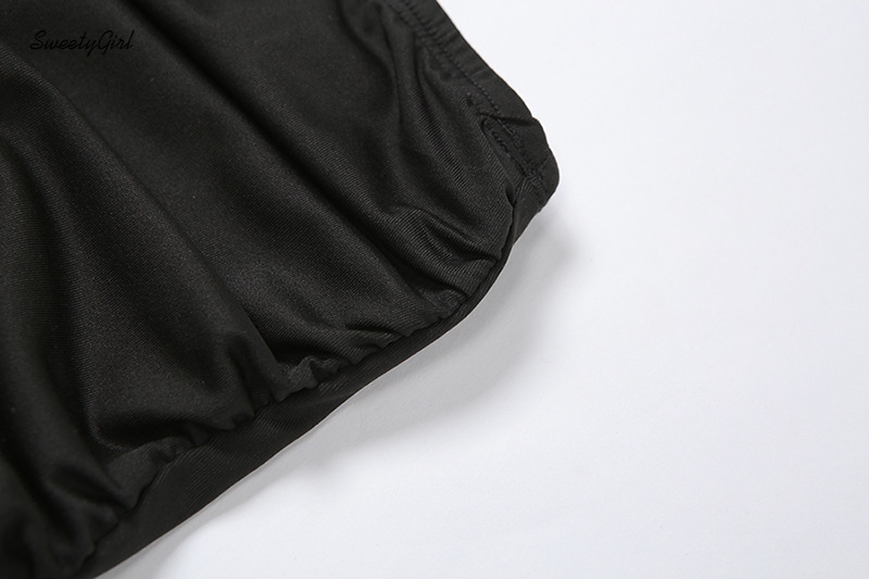 Bộ Áo Croptop Trễ Vai Tay Dài Màu Trơn + Chân Váy Lưng Cao Xếp Ly Thời Trang Cho Nữ