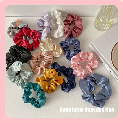 Scrunchies lụa bóng , dây buộc tóc Hàn quốc