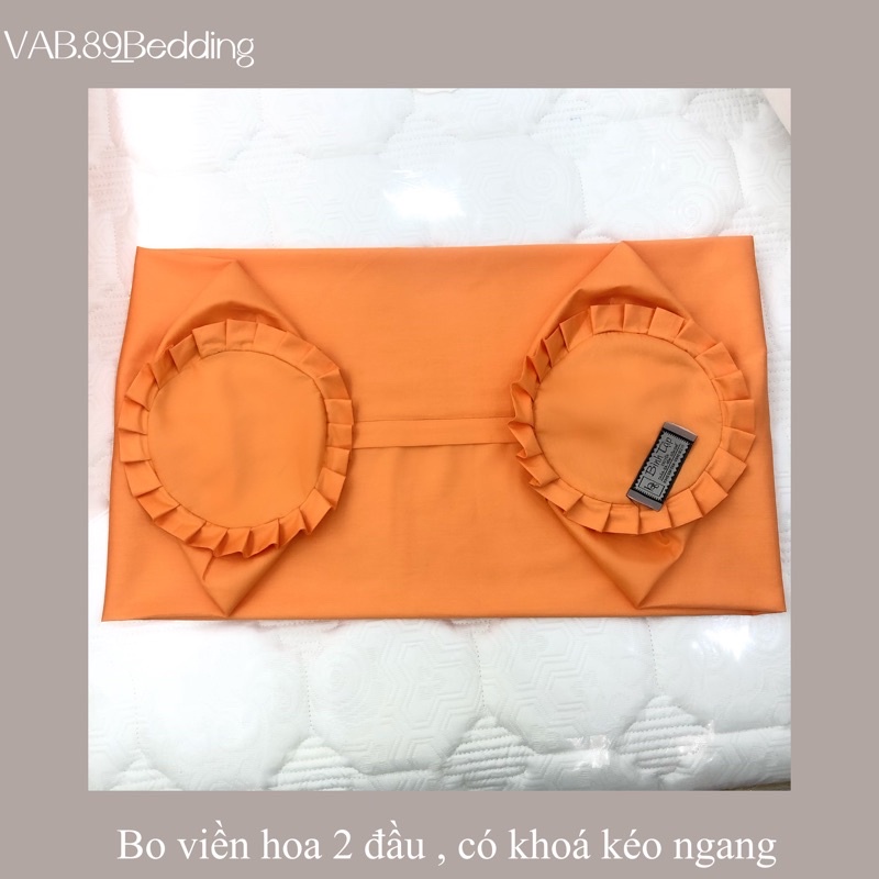 Vỏ Gối Ôm Dài Cotton Thô Lụa Hàn Quốc Một Màu Trơn Basic Có Khoá Kéo Bo Viền 2 Đầu Size 60x80,70x100