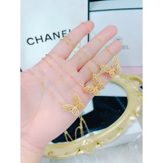 Dây chuyền titan nữ full đá bagguet mạ vàng