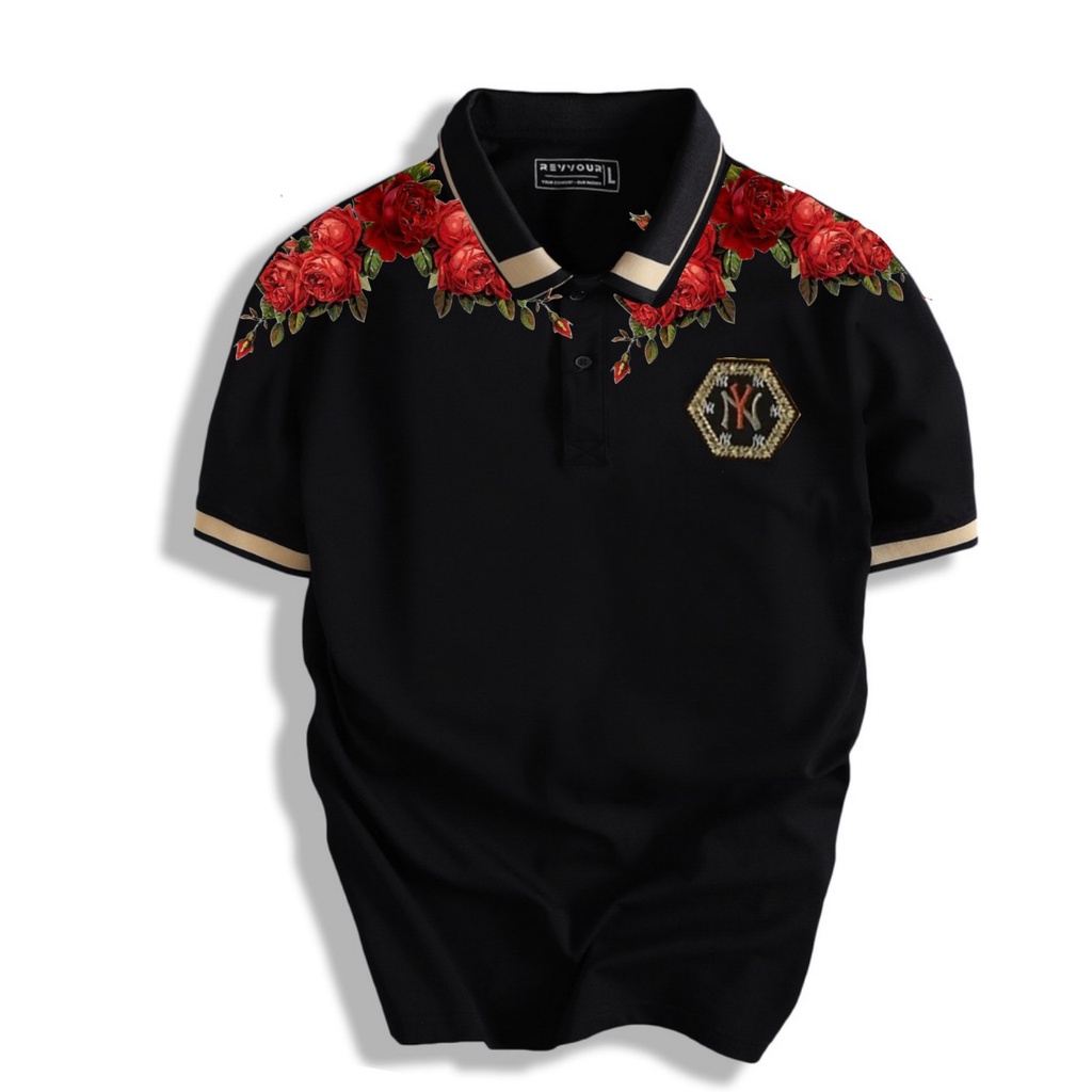 ÁO THUN TRỤ NAM POLO HỌA TIẾT HOA VĂN SIÊU ĐẸP, LỊCH LÃM, CHẤT 100% COTTON - MẪU ĐẸP