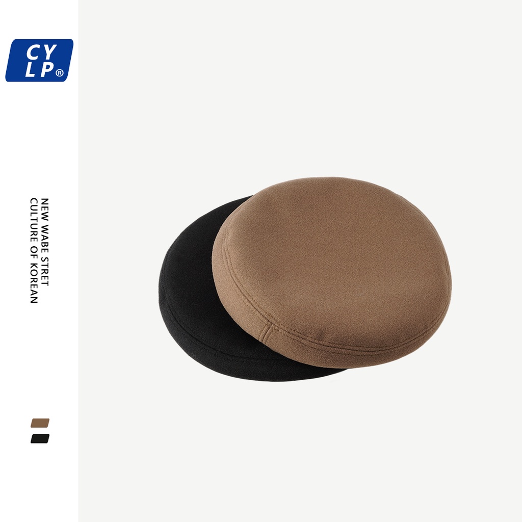 Mũ Beret Len Màu Trơn In Chữ D Đơn Giản Thời Trang Hàn Quốc Cho Nam Nữ