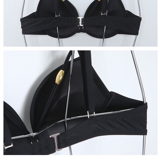 Đồ bơi My Bikini 2 mảnh quần cạp cao áo dây ngực Màu đen (có sẵn)