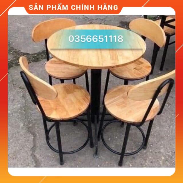 Ghế Quầy Bar Gỗ Cao Su Đẹp Loại 1