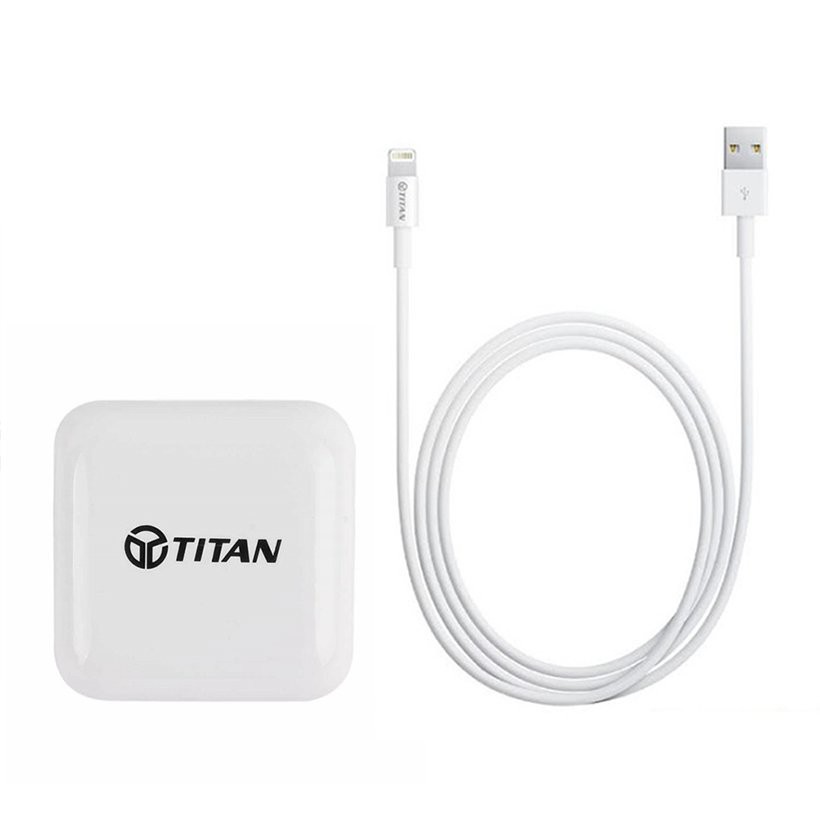 Combo: Củ Sạc Liền Dây 2 Cổng TITAN - SC02 (Bảo hành 12 tháng)