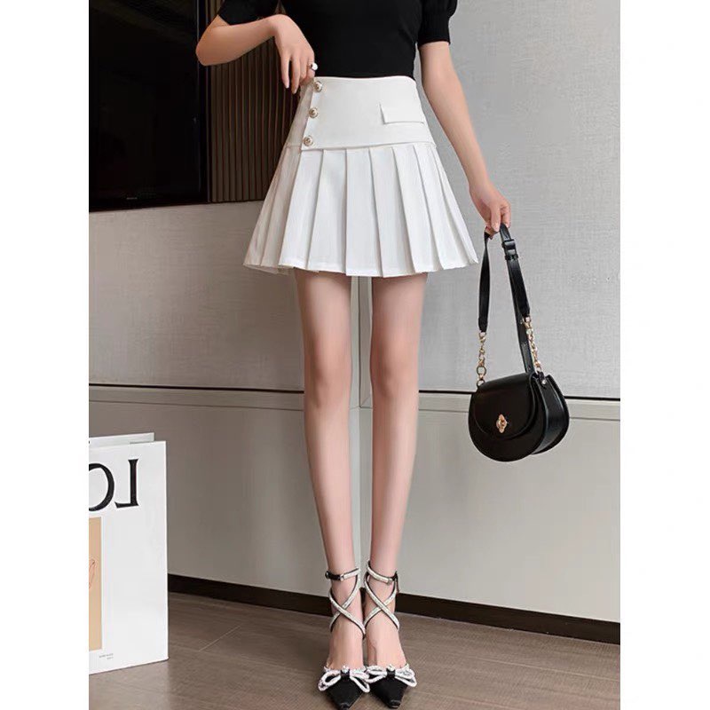 Chân váy xếp ly vạt cách điệu mới | BigBuy360 - bigbuy360.vn