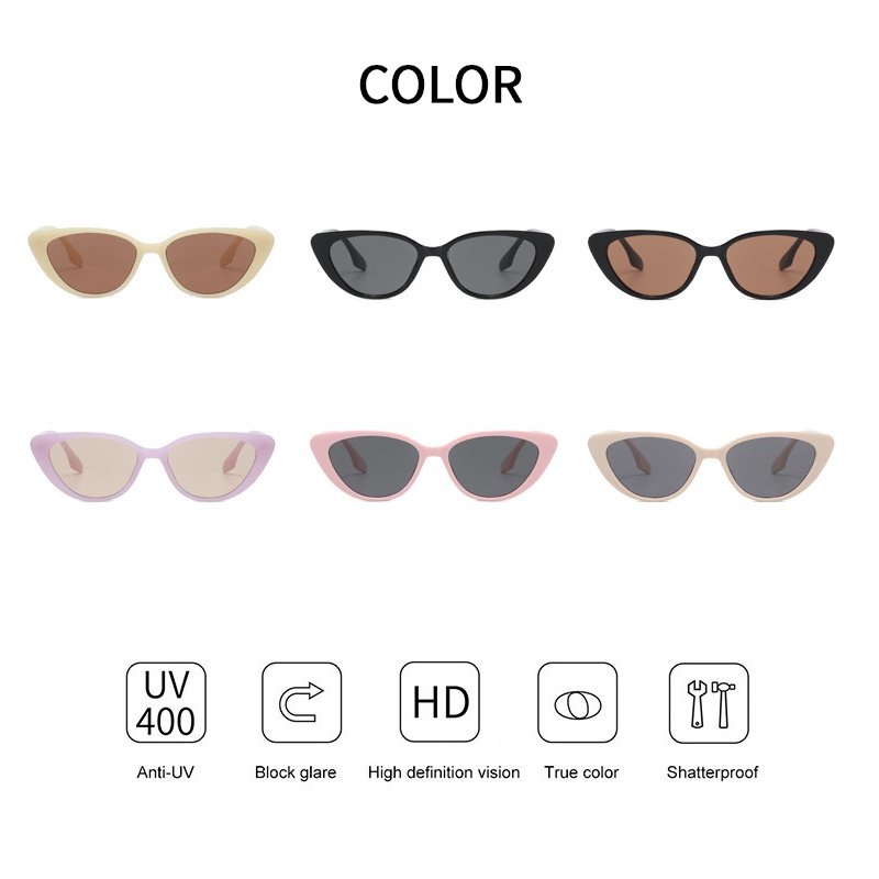 (KIQI-FASHION) COD Kính Mát Mắt Mèo Chống Tia Uv400 Thời Trang Dành Cho Nữ