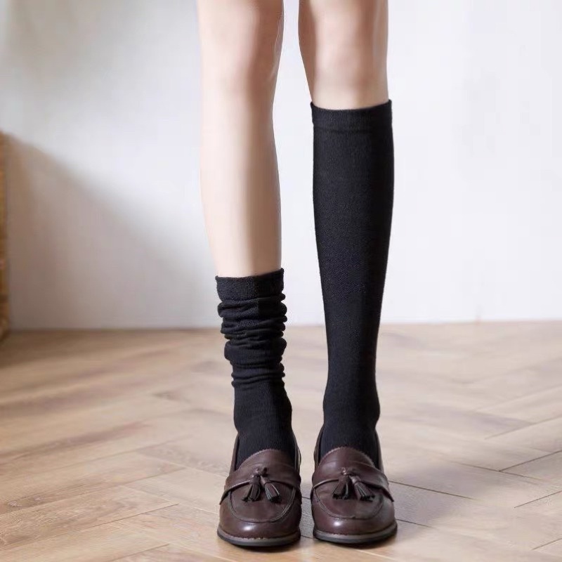 Tất nữ cổ cao 🎀SALE🎀 Vớ nữ cổ cao dài đến đầu gối  VNXK chất liệu cotton thấm hút mồ hôi phong cách Hàn Quốc