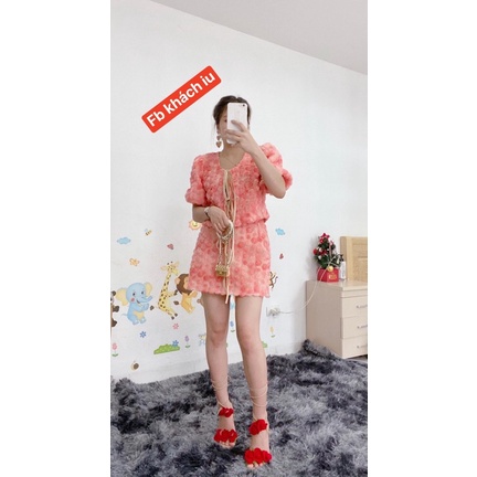 Sét siêu cấp hoa hồng in nổi