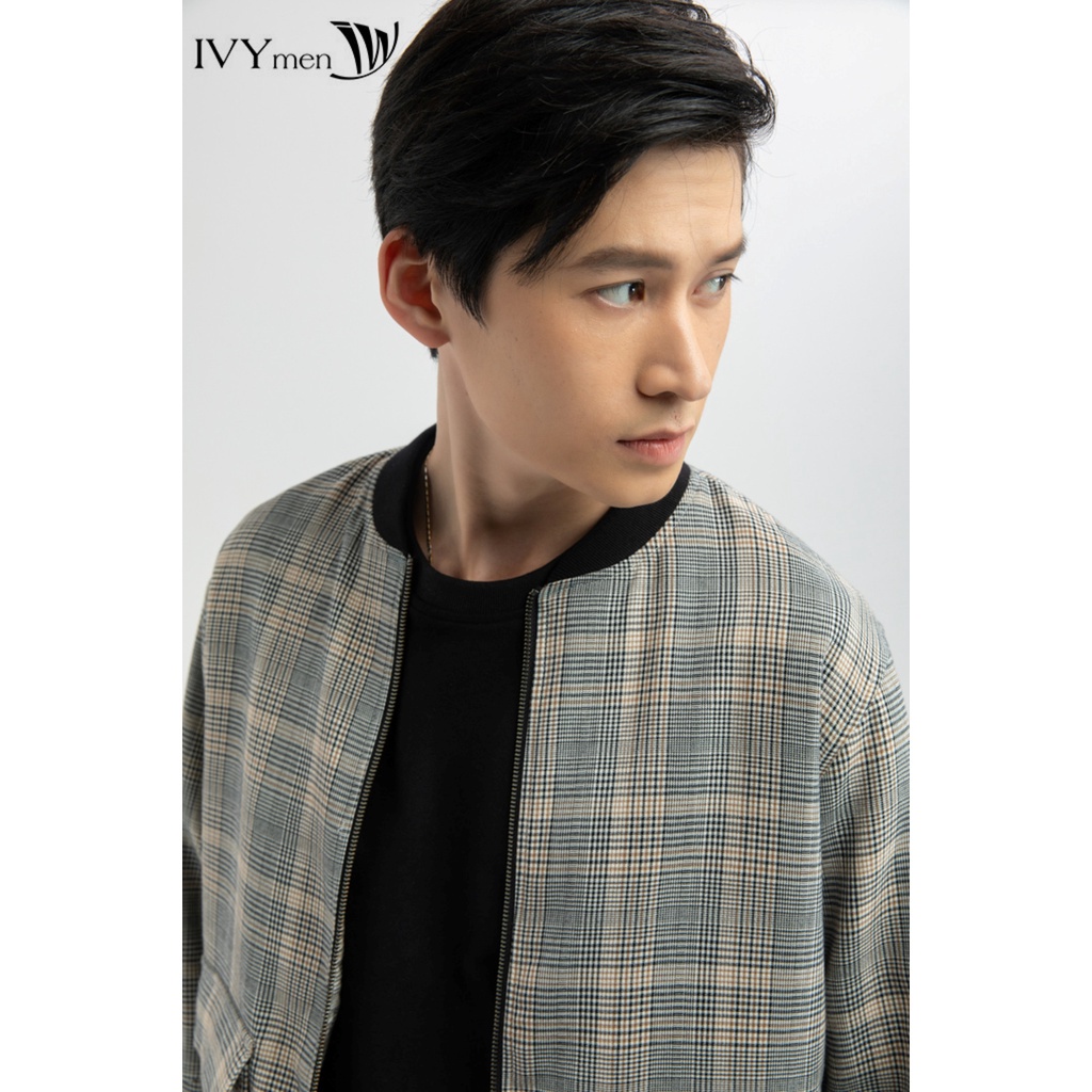 Áo bomber nam kẻ 2 túi IVY moda MS 70E2829