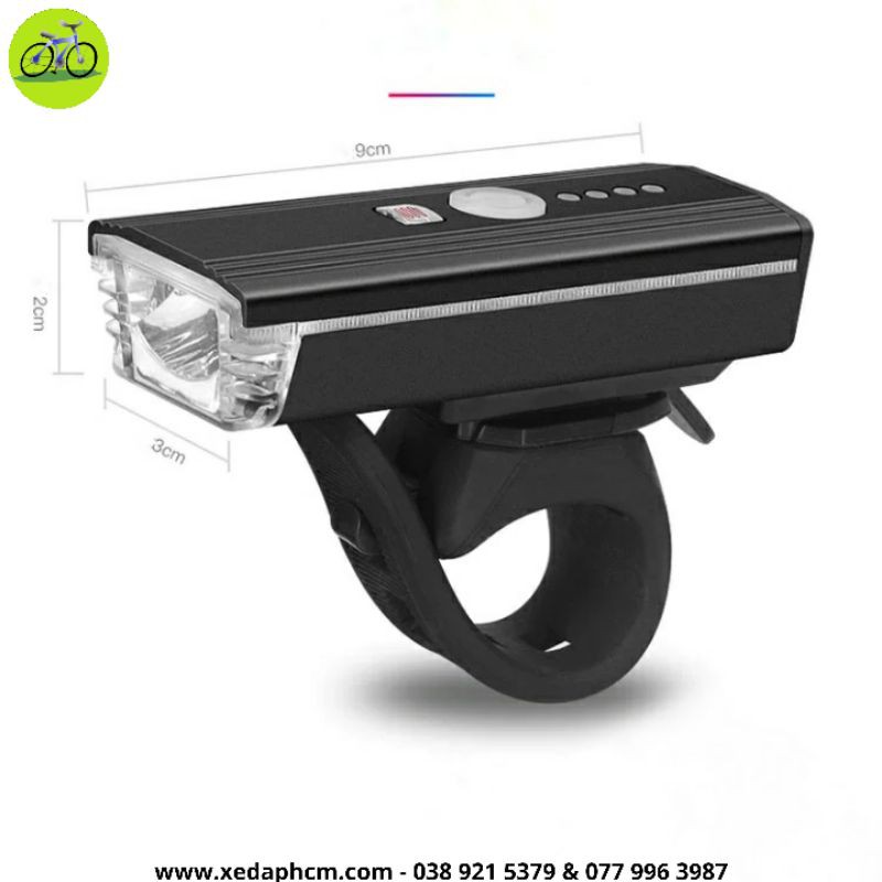 Đèn LED xe đạp sạc USB kết hợp còi