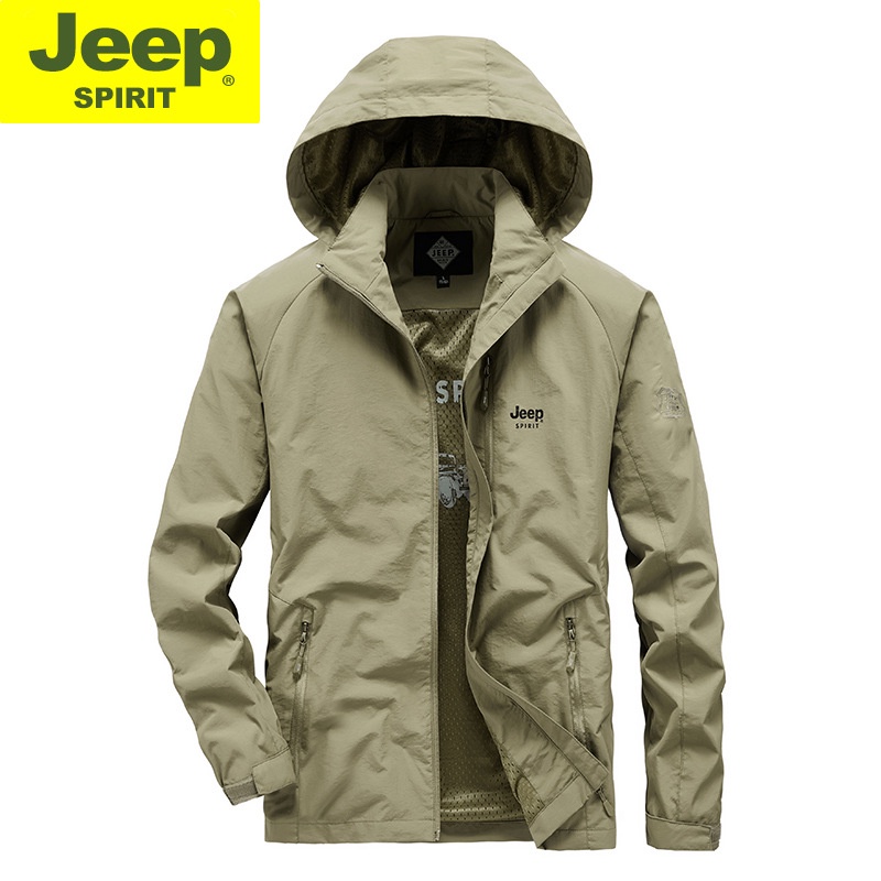 Jeep Áo Khoác Thể Thao Dáng Rộng Có Mũ Trùm Cá Tính Theo Phong Cách Xuân Thu Dành Cho Nam