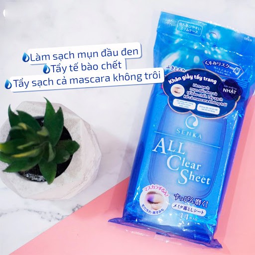 Combo Sữa Rửa Mặt Tạo Bọt Chiết Xuất Đất Sét Trắng Senka Perfect White Clay 120g Và Khăn Giấy Tẩy Trang Senka Cleansing