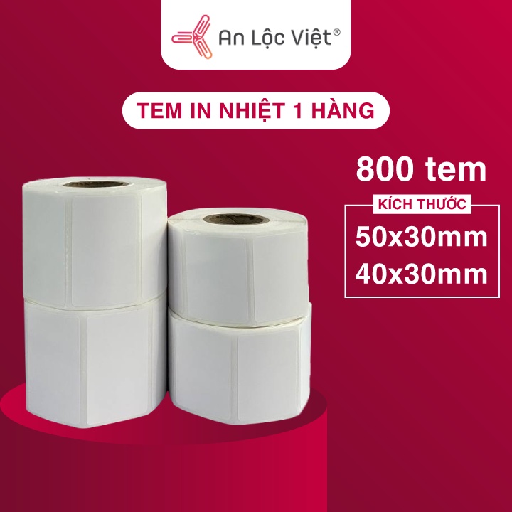 Giấy in tem trà sữa, decal in nhiệt 1 tem 50x30mm - 40x30mm x 800 tem in sắc nét, hàng bán chạy nhất thị trường