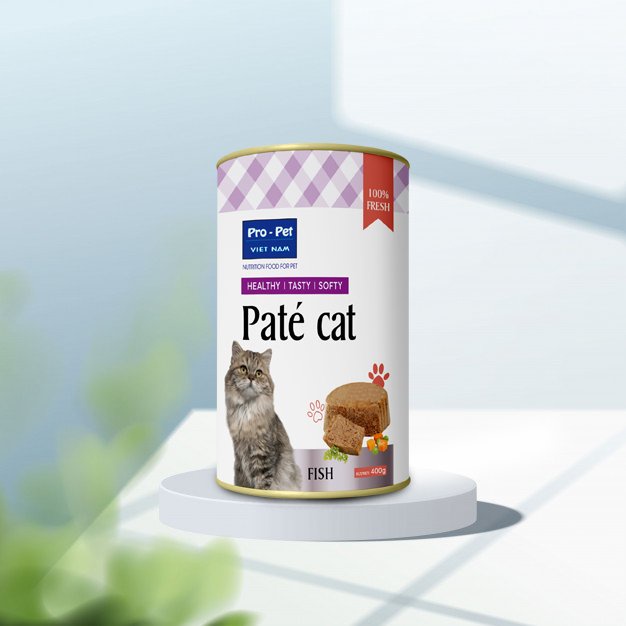 Thức ăn dạng Pate cho Mèo PRO-CAT Lon 400g Hương vị cá Bổ sung dinh dưỡng Giúp phát triển toàn diện Sx tại Pro - Pet VN