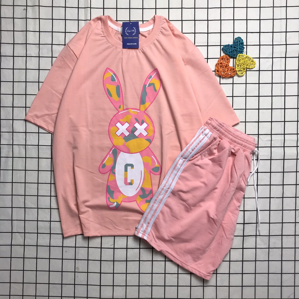 Đồ Bộ Thể Thao Nam Nữ Mặc Nhà Bad Rabit Phong Cách Ulzzang- Lapi Vn. Set 3 Sọc Unisex, Freesize Chất Cotton Không Phai