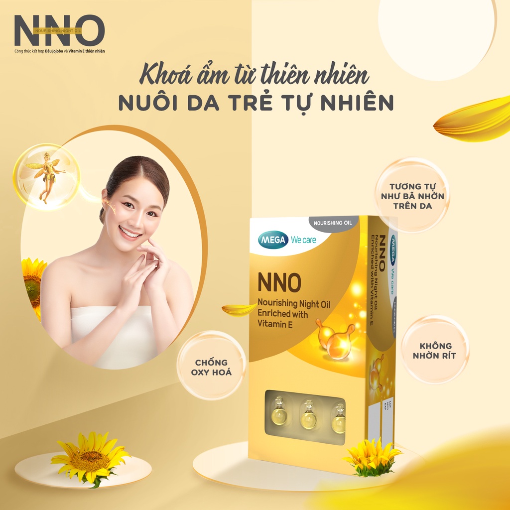 Viên dưỡng da NNO, Serum dưỡng ẩm, chống lão hóa chứa Vitamin E hộp 30