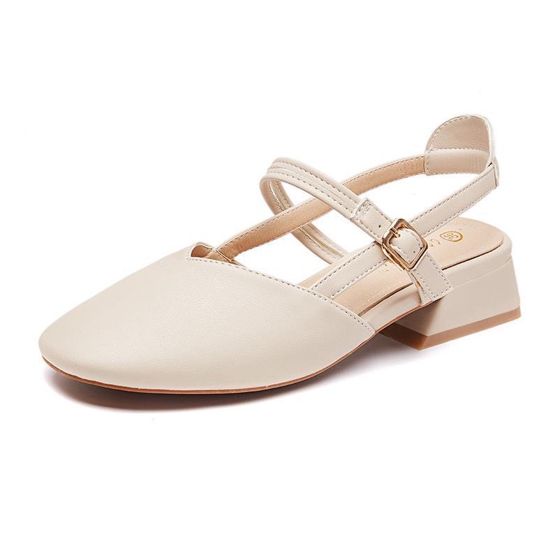 Giày cao gót bít mũi, giày búp bê 4 cm phong cách Vintage - Youmei Store D02