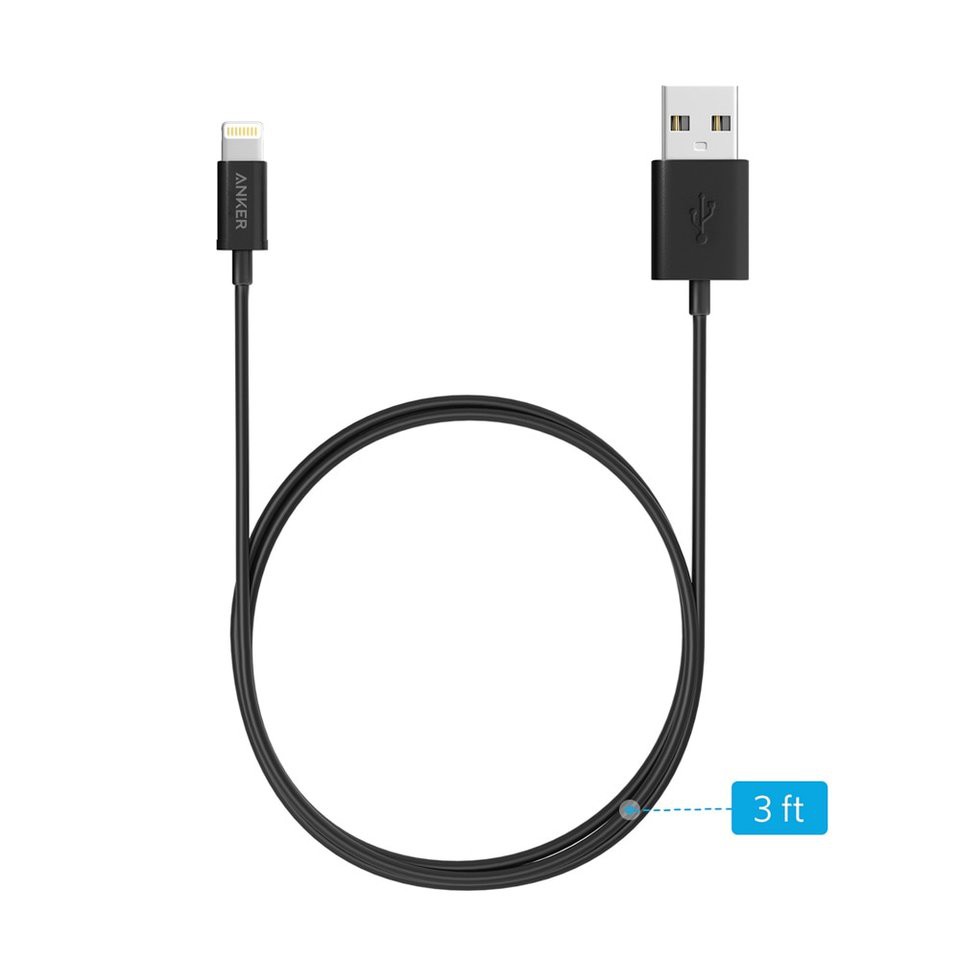 Cáp Anker MFI USB To Lightning dài 0.9 mét - A7101