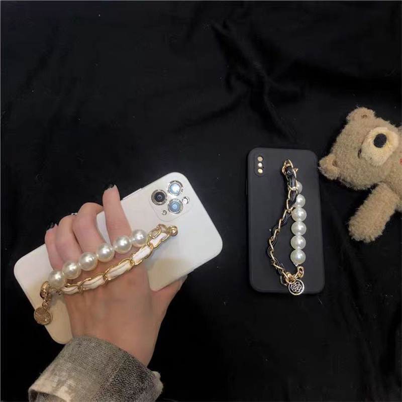 Ốp điện thoại có dây móc ngọc trai cho Iphone 5 5s 6 6s Plus 7 8 Plus X Xs XR Max 11 Pro Max 12 Mini Pro Max SE 2020