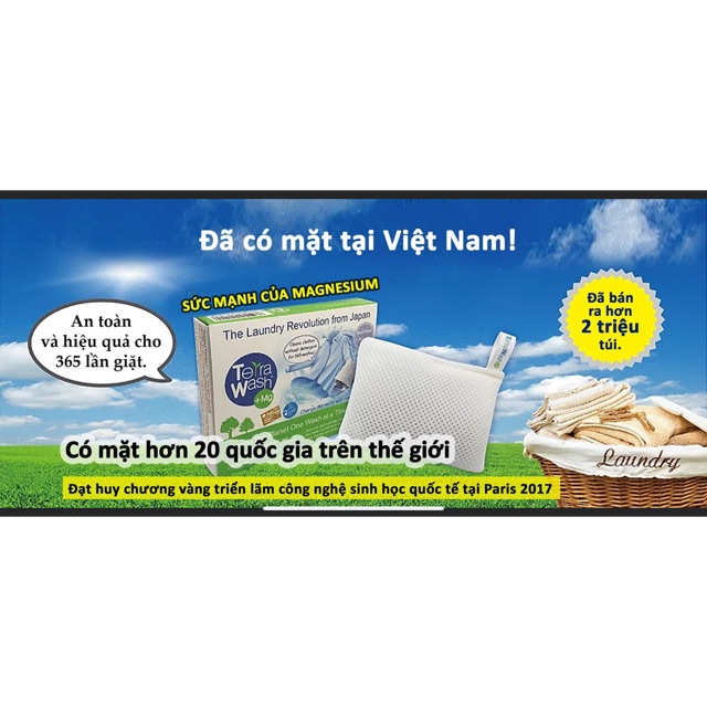 Túi giặt Terra wash 125gr (túi giặt thông minh, túi giặt magie)