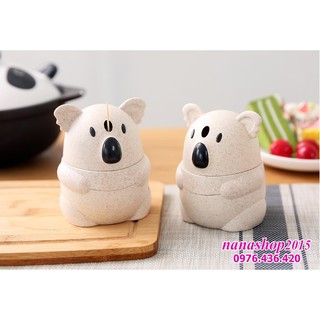 Lọ đựng tăm gấu trúc bằng lúa mạch