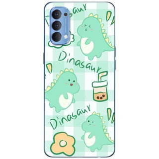Ốp lưng Oppo Reno 4, Reno 4 Pro in hình Khủng long cute