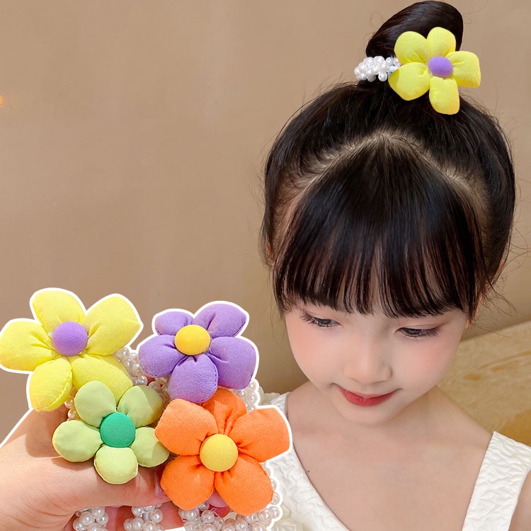 Dây Buộc Tóc Hình Vương Miện Đính Ngọc Trai Cho Bé Gái