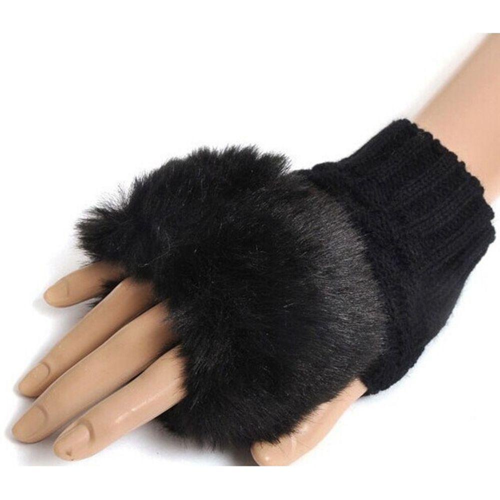 Găng Tay Hở Ngón Lông Thỏ Màu Sắc Thời Trang Cho Nam
