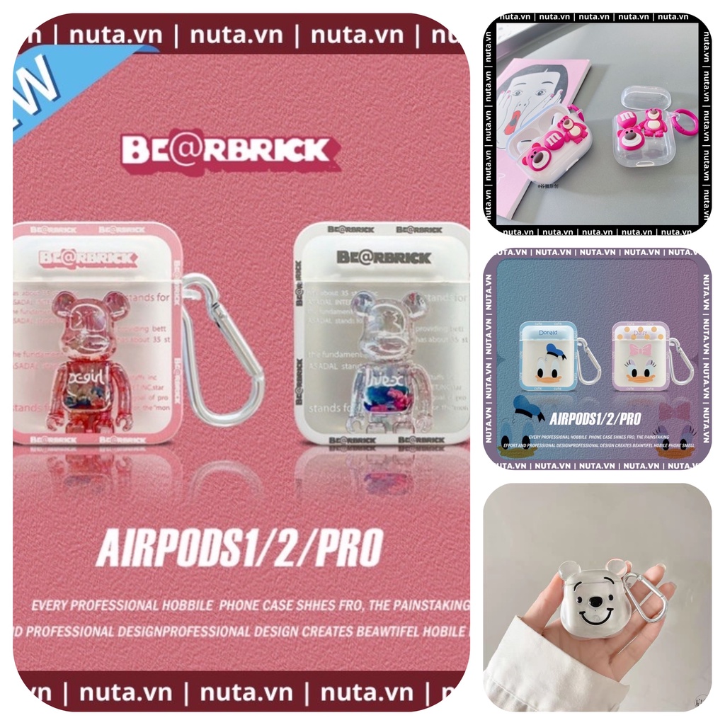 Vỏ bảo vệ tai nghe bluetooth Airpods , ốp Case cute, Airpods 2/pro - NHỰA CỨNG - NỦTACASE