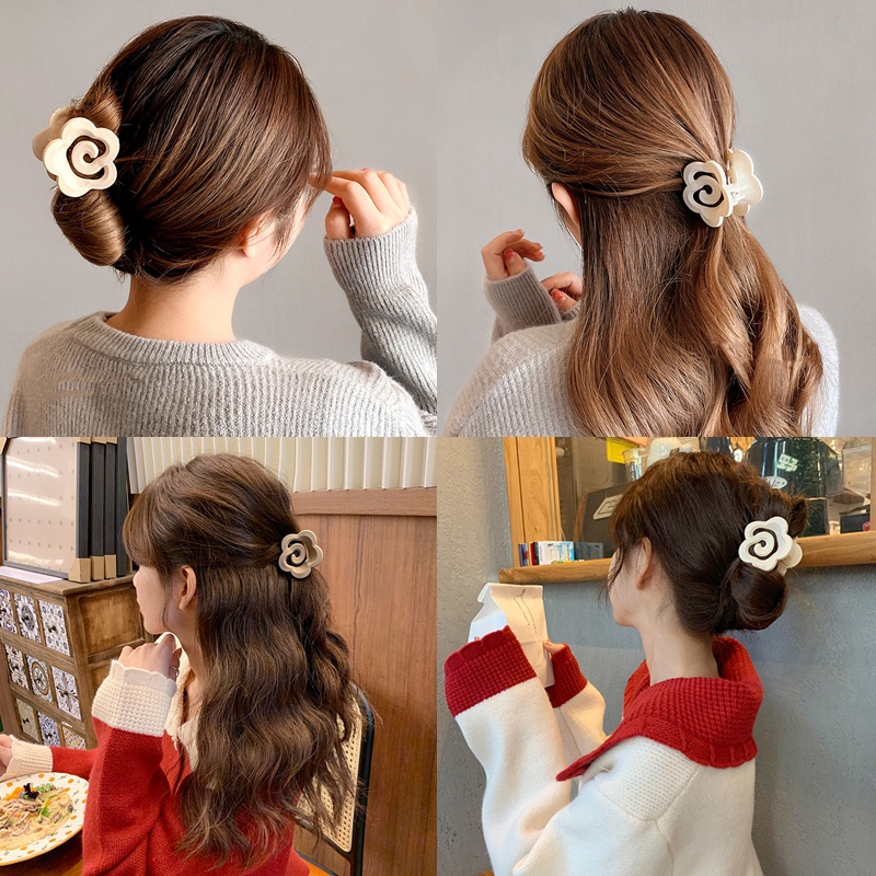 Kẹp Tóc Hình Hoa / Trái Tim Đính Ngọc Trai Dễ Thương Phong Cách Hàn Quốc Thời Trang Cho Nữ