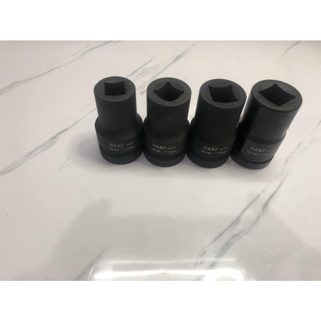 Đầu típ khẩu vuông 2 đầu, kích thước mở 1 inch, mở các loại: 17, 19, 21, 22. thương hiệu Nhật Bản, TUSAKI, Thép siêu bền