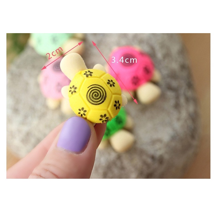 Combo 2 Gôm Tẩy Bút Chì Hình Chú Rùa Dễ Thương Cho Bé
