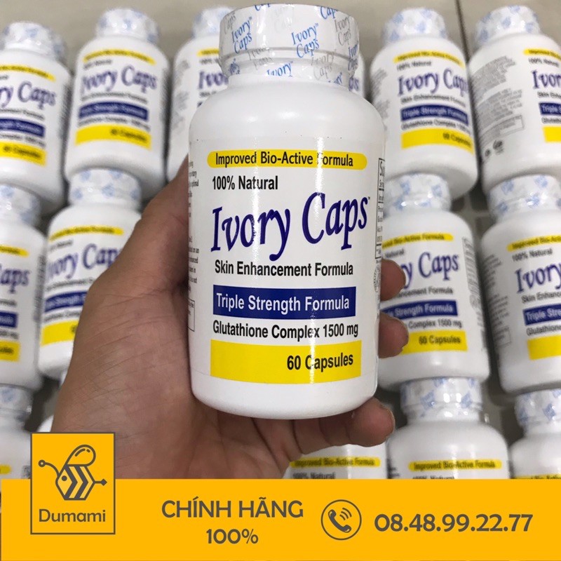 [Mã 77FMCGSALE giảm 8% đơn 500K] [Date xa] Viên Uống Ivory Caps Triple Strength Formula 1500mg 60 viên - ivory cap