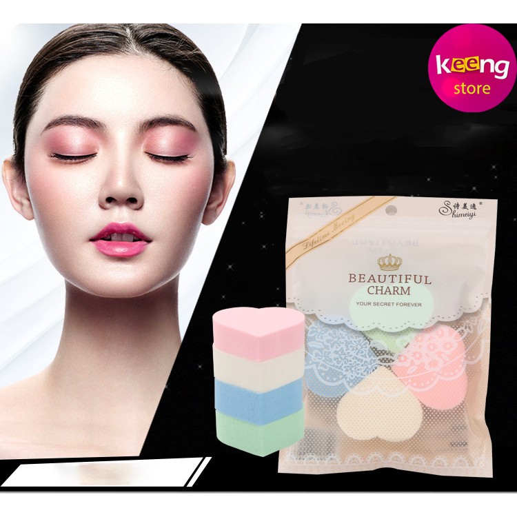 Mút trang điểm make up tán kem nền (hình trái tim)