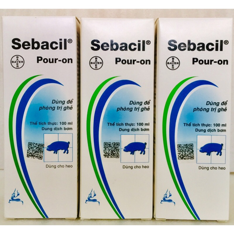 Sebacil Bayer - Dung dịch nhỏ ghẻ, ve, rận trên heo và chó
