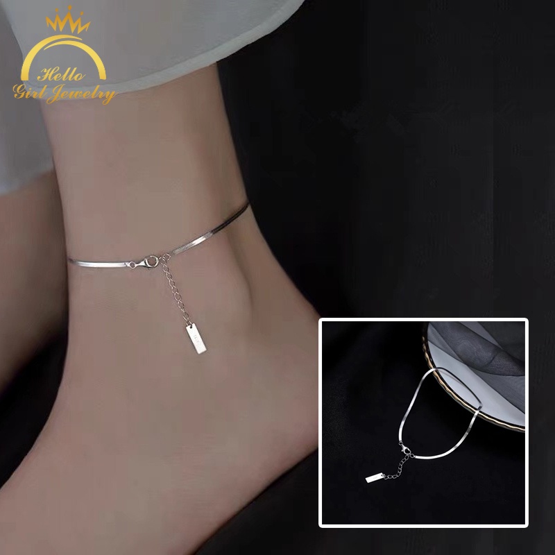 Lắc chân dạng chuỗi xương rắn phẳng siêu nhẹ xinh xắn dành cho nữ