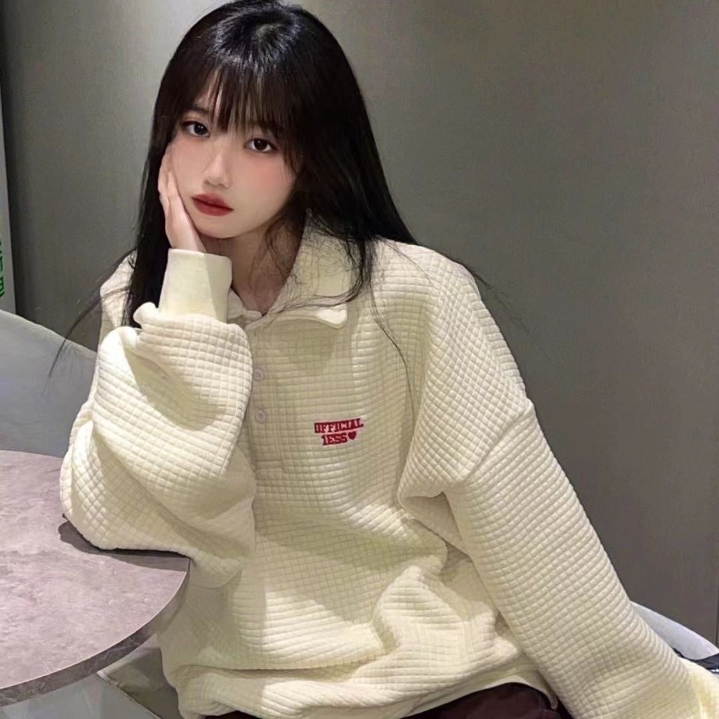 Jiashucheng Áo Nỉ Dài Tay Form Rộng Phong Cách Hàn Quốc Thời Trang Mùa Hè Mới