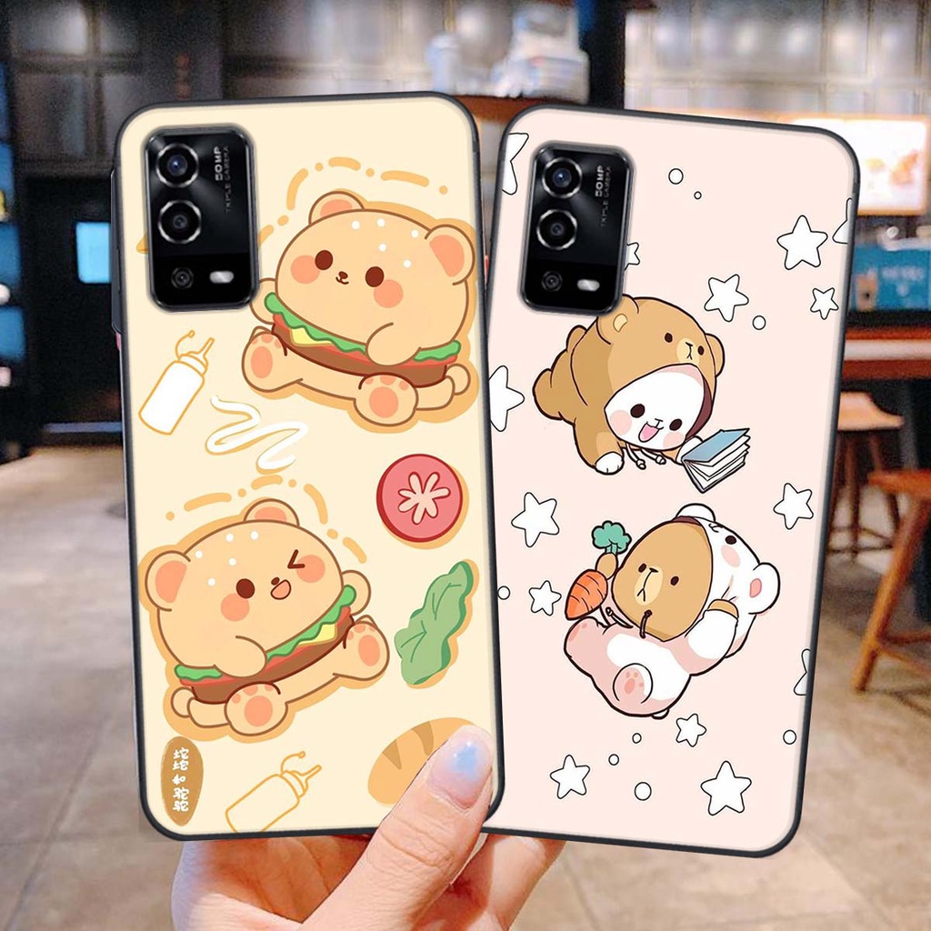 Ốp lưng điện thoại oppo a55 4g / a55 5g in hình gấu humberger chi bi vô cùng đáng yêu