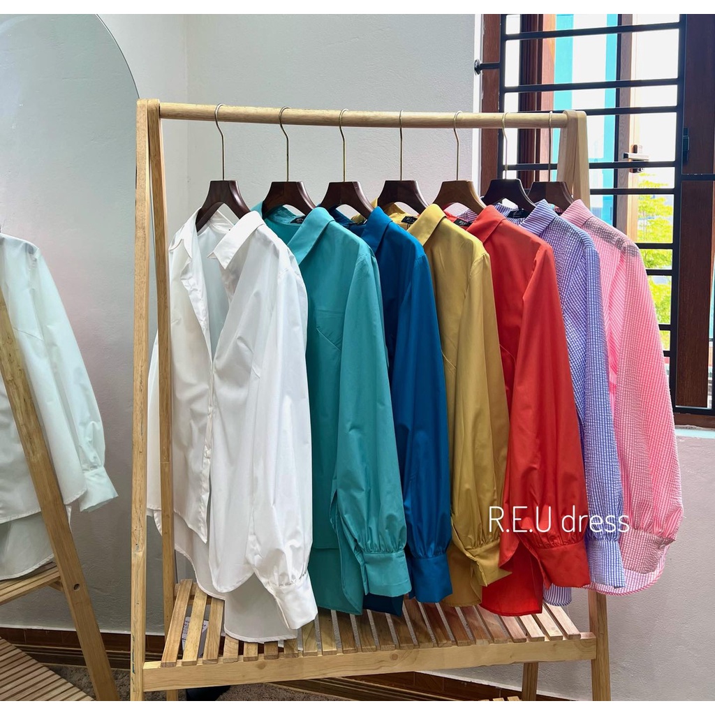 [Mã SKAMFSW175 giảm 10K đơn 50K] Áo sơ mi thô đuôi tôm - Màu trơn | BigBuy360 - bigbuy360.vn