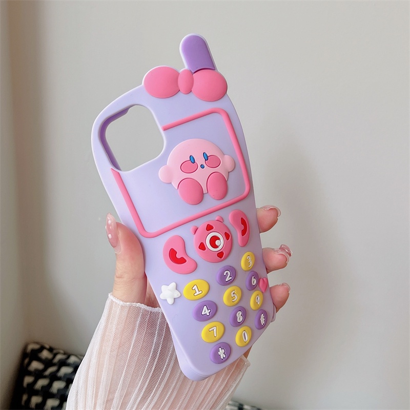 Ốp Điện Thoại Silicon Chống Rơi Họa Tiết Ngôi Sao Kirby Màu Tím/Xanh Dương Cho iPhone XS Max 11ProMax 12ProMax 13ProMax