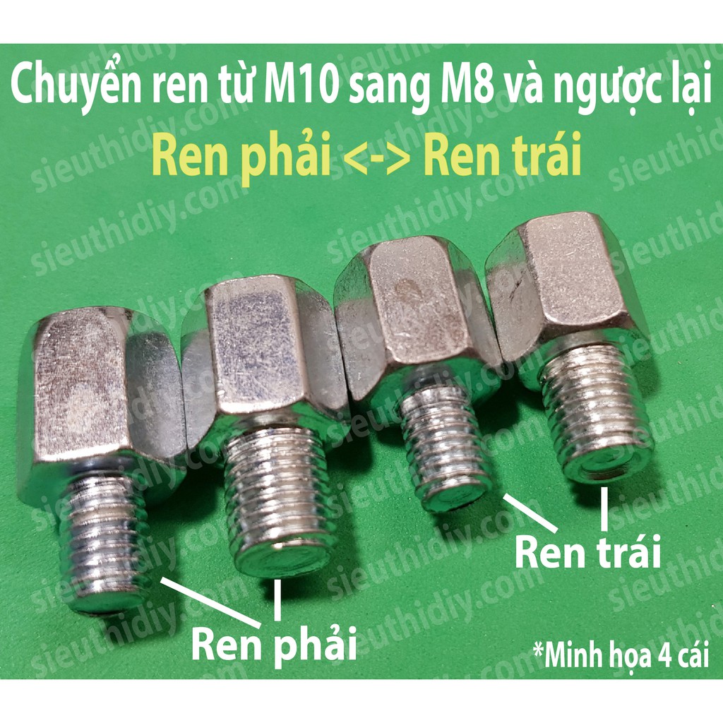 Ốc chuyển ren M10 sang M8, M8 sang M10 trái phải