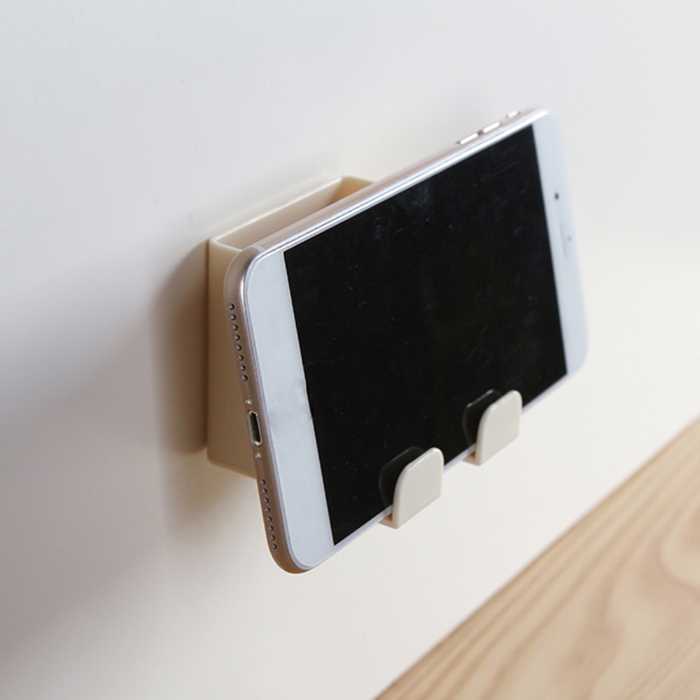 Clever Remote Control Container Organizer Mobile Phone Plug Holder Fixed On Wall