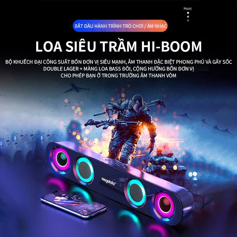 Loa Thanh Máy Tính Bluetooth Để Bàn 2023Led Rgb Loa Vi Tính Laptop Nghe Nhạc Bass Lớn Âm Thanh Hay NB-LYXGYX