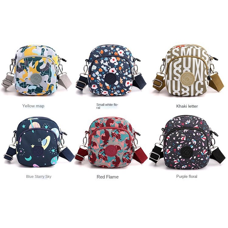 Túi Đeo Vai Vải Oxford Mini Ba Lớp In Họa Tiết Phong Cách Nhật Hàn Thời Trang Cho Nữ