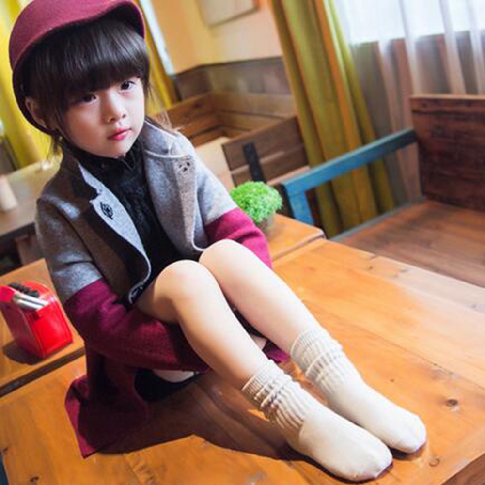Tất Chân Cotton Cổ Cao Màu Trơn Mềm Mại Dành Cho Bé