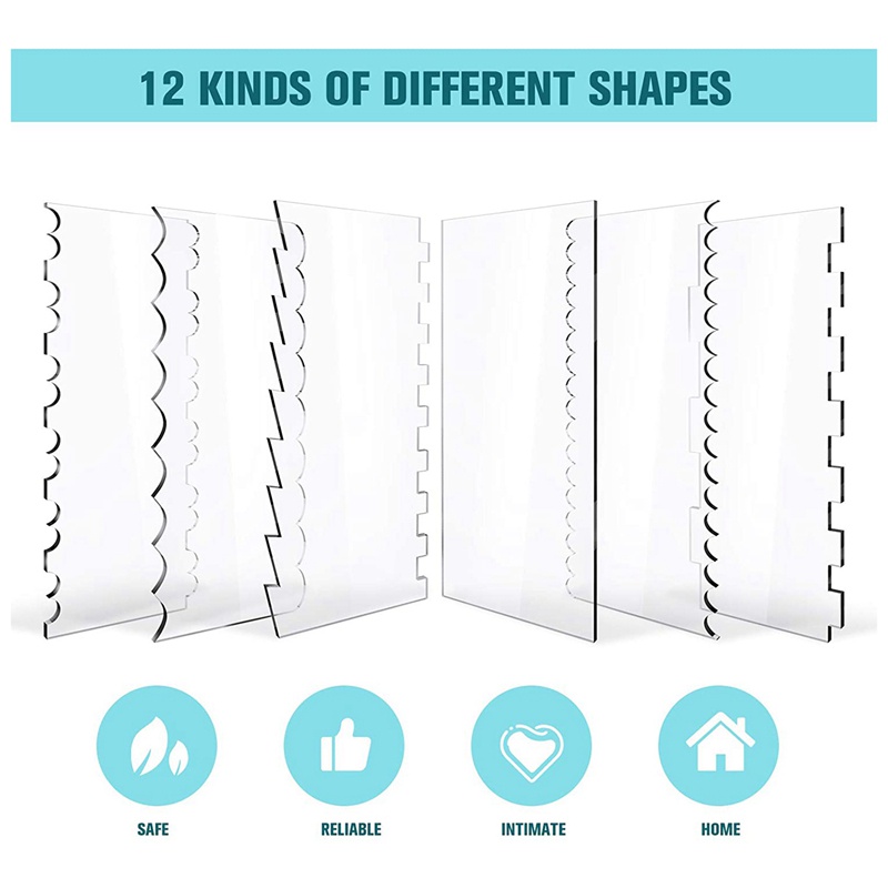 Bộ 6 Dụng Cụ Làm Mịn Trang Trí Bánh Kem 11 Họa Tiết Bằng Acrylic