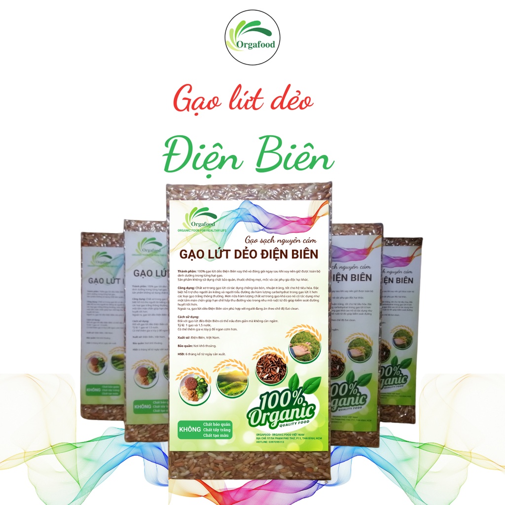 Gạo lứt dẻo Điện Biên Tôm Vàng combo 2Kg EAT CLEAN healthy giảm cân cho người ăn kiêng túi hút chân không orgafood | BigBuy360 - bigbuy360.vn