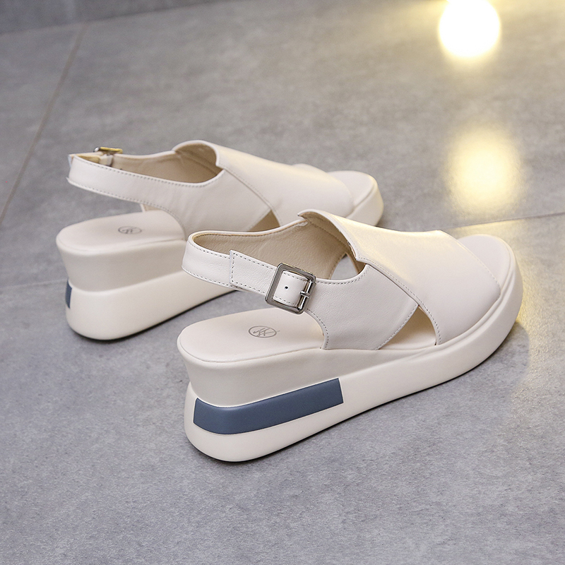 Xăng đan IELGY da mềm đế xuồng hở mũi thời trang dành cho nữ