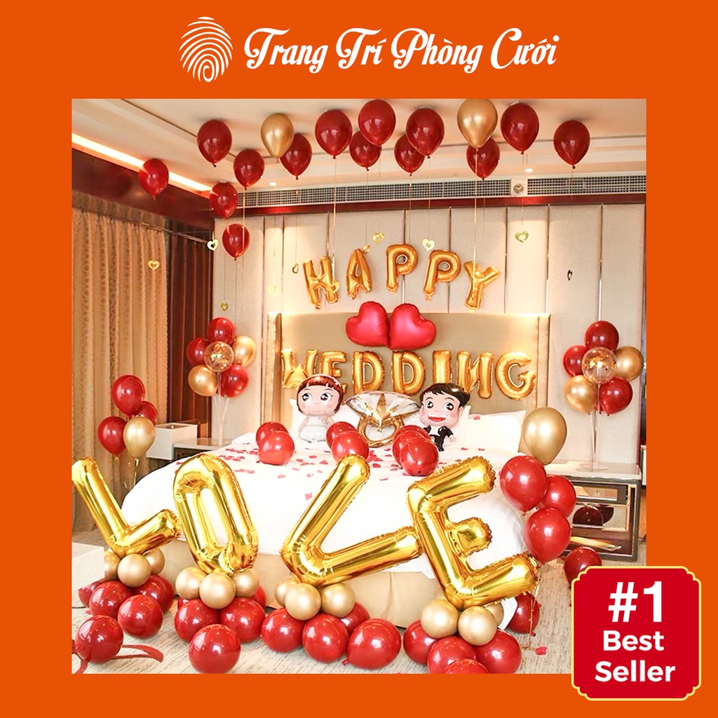 Set bóng trang trí phòng cưới SC.13R - Tặng đầy đủ phụ kiện trang trí phòng cưới